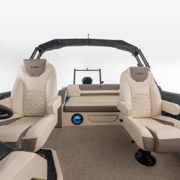 Interior walkway view in Alera Model M 25L, from stern to bow — open layout, clean design